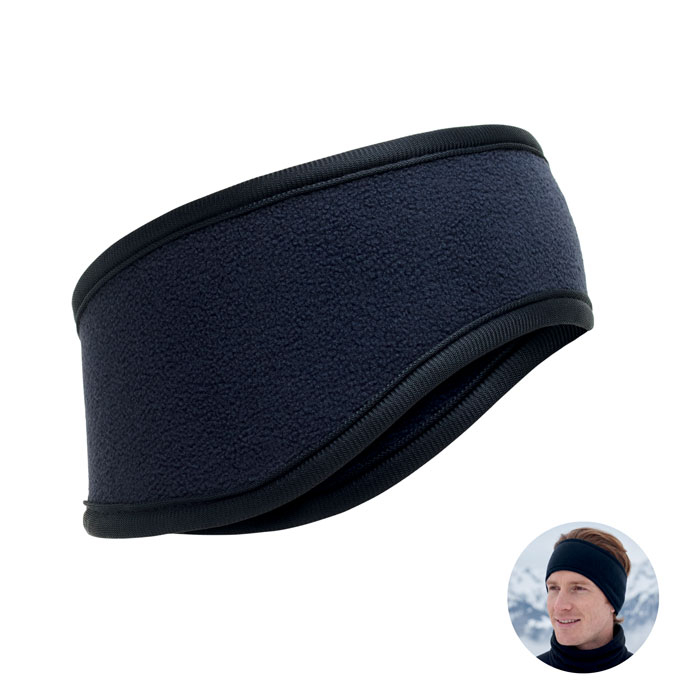 Bandeau publicitaire en polaire extensible Waves Bleu marine